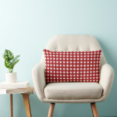 赤いギンガム(点検される赤と白) ランバークッション (Chair)