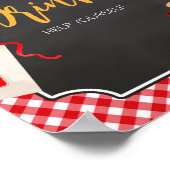 赤いギンガムBBQベビーシャワードリンク ポスター (角)