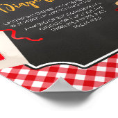 赤いギンガムBBQ赤ちゃんシャワー深夜おむつ ポスター (角)