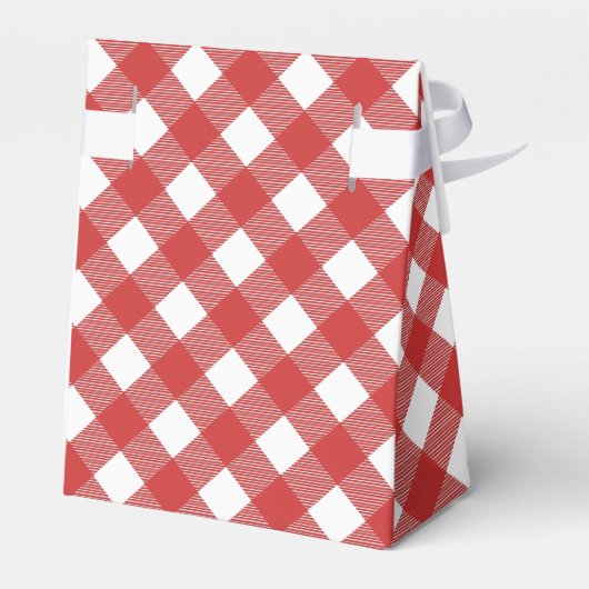 赤いギンガ市松模様にム柄の好意ボックス フェイバーボックス (裏面サイド)