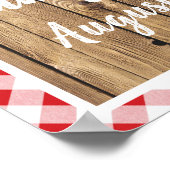 赤いギンガ素朴ムウッドスティングライトイベントシャワー ポスター (角)