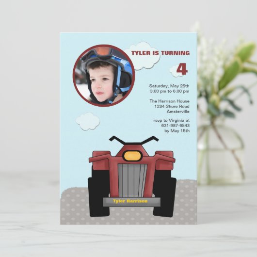 赤いクォードの写真の招待状 招待状 (スタンド正面)