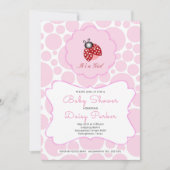 赤いクマムシとピンクの円 招待状 (正面)