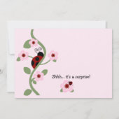 赤いクモグモと花のベビーシャワー招待状 招待状 (裏面)