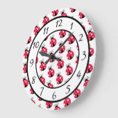 赤いクモグモ ラージ壁時計 (傾斜)