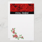 赤いクラシカルバラ 便箋 (正面/裏面)