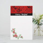 赤いクラシカルバラ 便箋 (スタンド正面)