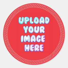 赤いクラシックな丸型ステッカーに企業ロゴ ラウンドシール