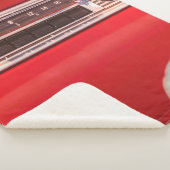 赤いクラシックの中の古い車のラジオAmerican car wi シェルパブランケット (3/4)