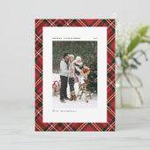 赤いクラシック格子模様の写真メリークリスマス (スタンド正面)