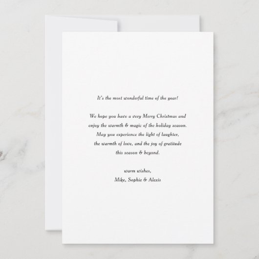 赤いクラシック格子模様の写真メリークリスマス (裏面)