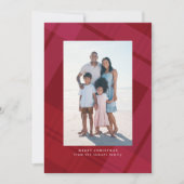 赤いクラシック格子模様シンプルのクリスマス写真 シーズンカード (正面)
