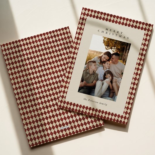 赤いクラシック格子模様 シーズンカード