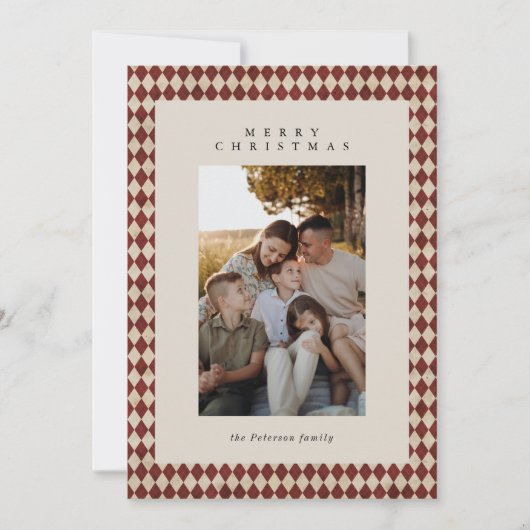 赤いクラシック格子模様 シーズンカード (正面)