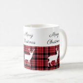 赤いクラシック格子縞の聖降誕祭 コーヒーマグカップ (正面右)