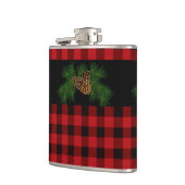 赤いクラシック黒い格子模様 フラスク (左)