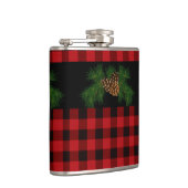 赤いクラシック黒い格子模様 フラスク (右)