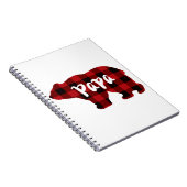 赤いクラシック黒の格子柄ポピーの熊の贈り物パパ ノートブック (右側)