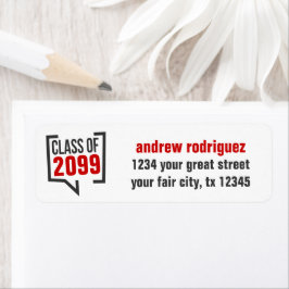 赤いクラス年の音声認識バブルのラベル ラベル