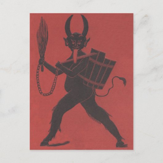 赤いクランプス バスケット スイッチ チェーン 舌 ポストカード (正面)