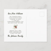 赤いクランベリーのクリスマスグリーン 新しいお家   案内ポストカード (裏面)