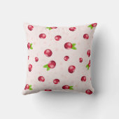 赤いクランベリーの果実とハート クッション (裏面)