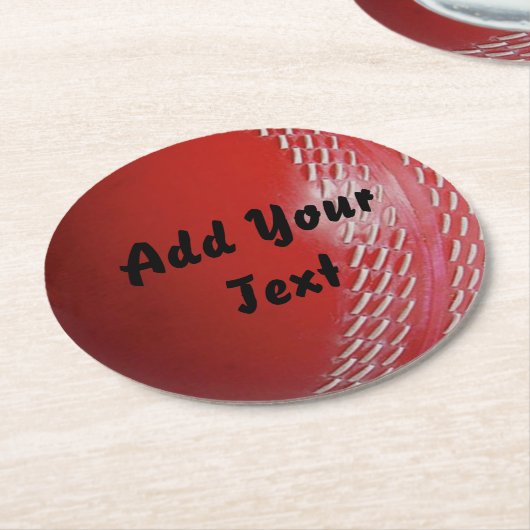 赤いクリケットの球カスタマイズ団体 ラウンドペーパーコースター (アングル)