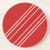 赤いクリケットボールの飲み物用コースター コースター (正面)