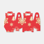 赤いクリスマスとクリームスノーフレーク フェイバーボックス (折り畳みなし)