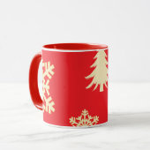 赤いクリスマスとクリームスノーフレーク マグカップ (正面左)
