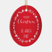 赤いクリスマスと白い離れクリスマスの装飾 セラミックオーナメント (右)