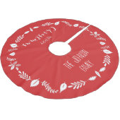 赤いクリスマスと白い離れクリスマスの装飾 ブラッシュドポリエステルツリースカート (アングル)