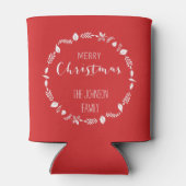 赤いクリスマスと白い離れクリスマスの装飾 缶クーラー (裏面)