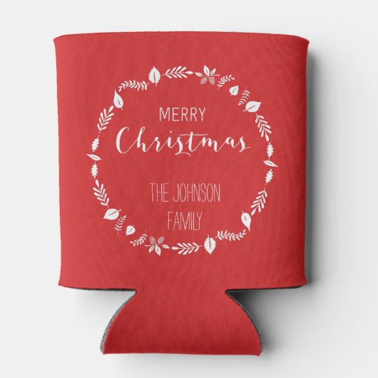 赤いクリスマスと白い離れクリスマスの装飾 缶クーラー (裏面)