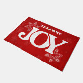 赤いクリスマスにエレガントJOYへようこそ ドアマット (アングル)