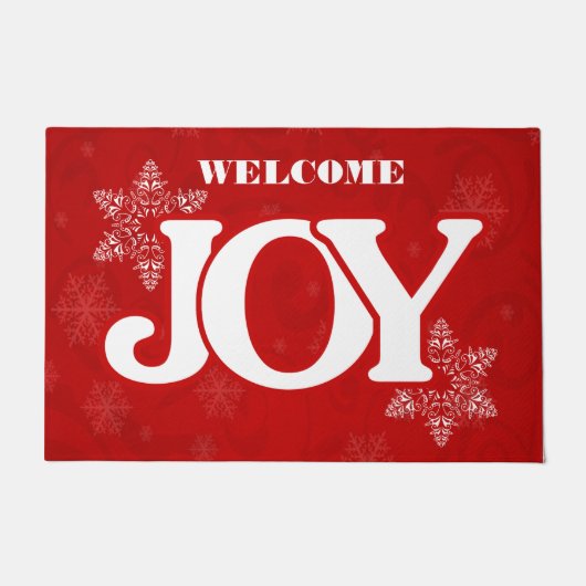 赤いクリスマスにエレガントJOYへようこそ ドアマット (正面)