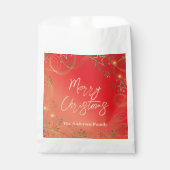 赤いクリスマスにキラキラ輝く星 フェイバーバッグ (正面)