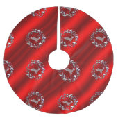 赤いクリスマスにトナカイ ブラッシュドポリエステルツリースカート (正面)