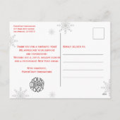 赤いクリスマスに白い雪企業の片 シーズンポストカード (裏面)