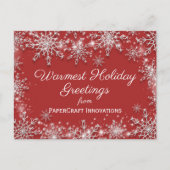 赤いクリスマスに白い雪企業の片 シーズンポストカード (正面)