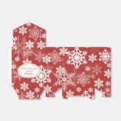 赤いクリスマスに白銀の雪の花模様 フェイバーボックス (折り畳みなし)