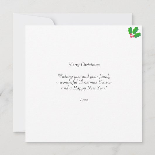 赤いクリスマスに編集可能な家族の写真と可愛い小妖精や小人 (裏面)