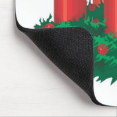赤いクリスマスのろうそく マウスパッド (コーナー)