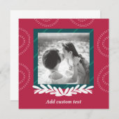 赤いクリスマスのカスタマイズ可能な写真エレガントカード 招待状 (正面/裏面)