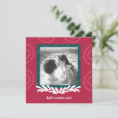 赤いクリスマスのカスタマイズ可能な写真エレガントカード 招待状 (スタンド正面)