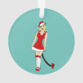 赤いクリスマスのキャットガール オーナメント (裏面)