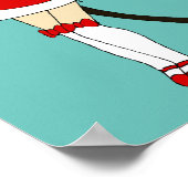 赤いクリスマスのキャットガール ポスター (角)