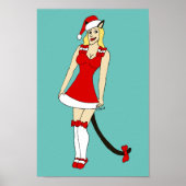 赤いクリスマスのキャットガール ポスター (正面)