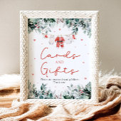 赤いクリスマスのサンタベイビーシャワーのカードとギフト ポスター