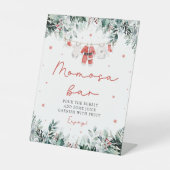 赤いクリスマスのサンタベイビー服 モモサバーの看板 台座サイン (正面)